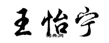 胡问遂王怡宁行书个性签名怎么写