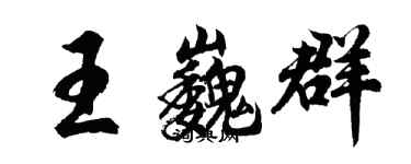 胡问遂王巍群行书个性签名怎么写
