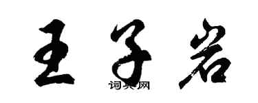胡问遂王子岩行书个性签名怎么写