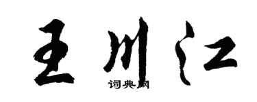 胡问遂王川江行书个性签名怎么写