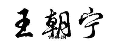 胡问遂王朝宁行书个性签名怎么写