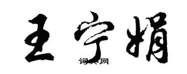 胡问遂王宁娟行书个性签名怎么写