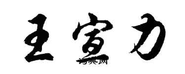 胡问遂王宣力行书个性签名怎么写