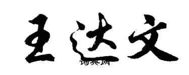 胡问遂王达文行书个性签名怎么写