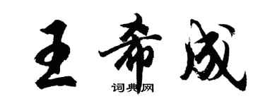 胡问遂王希成行书个性签名怎么写