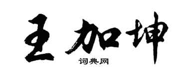 胡问遂王加坤行书个性签名怎么写