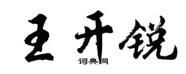 胡问遂王开锐行书个性签名怎么写