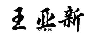 胡问遂王亚新行书个性签名怎么写