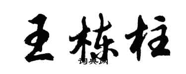 胡问遂王栋柱行书个性签名怎么写