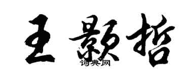 胡问遂王颢哲行书个性签名怎么写