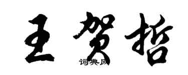 胡问遂王贺哲行书个性签名怎么写