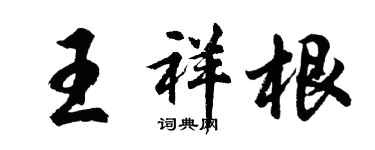 胡问遂王祥根行书个性签名怎么写