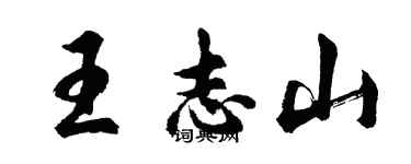 胡问遂王志山行书个性签名怎么写
