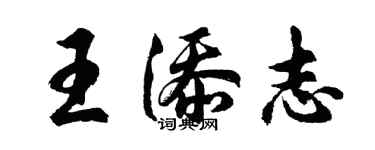 胡问遂王添志行书个性签名怎么写