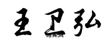 胡问遂王卫弘行书个性签名怎么写