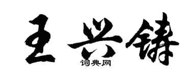 胡问遂王兴铸行书个性签名怎么写