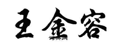 胡问遂王金容行书个性签名怎么写