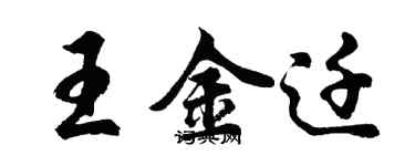 胡问遂王金迁行书个性签名怎么写