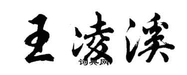 胡问遂王凌溪行书个性签名怎么写