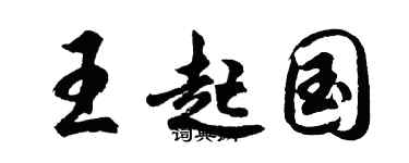 胡问遂王起国行书个性签名怎么写