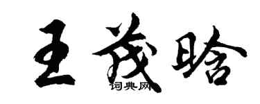 胡问遂王茂晗行书个性签名怎么写