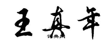 胡问遂王真年行书个性签名怎么写