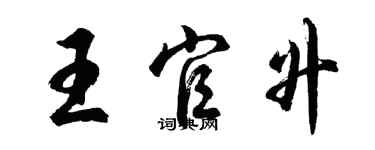 胡问遂王官升行书个性签名怎么写