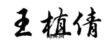 胡问遂王植倩行书个性签名怎么写