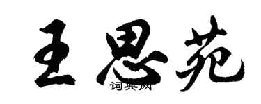 胡问遂王思苑行书个性签名怎么写