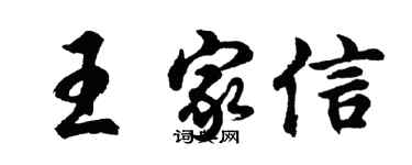 胡问遂王家信行书个性签名怎么写