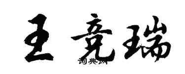 胡问遂王竞瑞行书个性签名怎么写