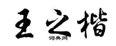 胡问遂王之楷行书个性签名怎么写