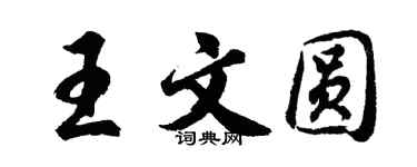 胡问遂王文圆行书个性签名怎么写