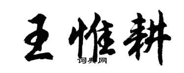 胡问遂王惟耕行书个性签名怎么写