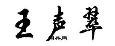 胡问遂王声翠行书个性签名怎么写