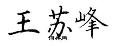 丁谦王苏峰楷书个性签名怎么写