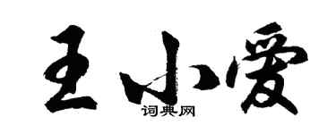 胡问遂王小爱行书个性签名怎么写