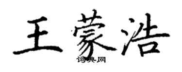丁谦王蒙浩楷书个性签名怎么写
