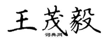 丁谦王茂毅楷书个性签名怎么写