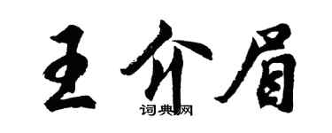 胡问遂王介眉行书个性签名怎么写