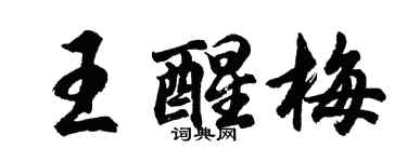 胡问遂王醒梅行书个性签名怎么写