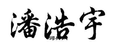 胡问遂潘浩宇行书个性签名怎么写
