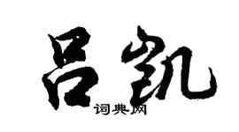 胡问遂吕凯行书个性签名怎么写