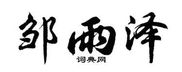 胡问遂邹雨泽行书个性签名怎么写