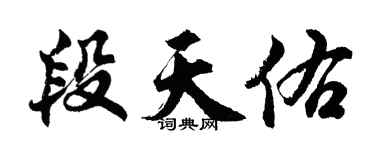 胡问遂段天佑行书个性签名怎么写