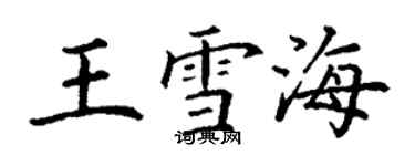 丁谦王雪海楷书个性签名怎么写