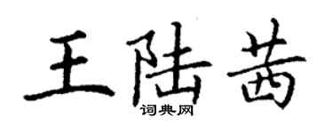 丁谦王陆茜楷书个性签名怎么写