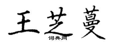 丁谦王芝蔓楷书个性签名怎么写
