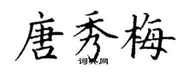丁谦唐秀梅楷书个性签名怎么写