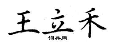 丁谦王立禾楷书个性签名怎么写
